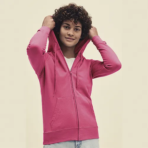 SUDADERA LIGERA CAPUCHA Y CREMALLERA MUJER